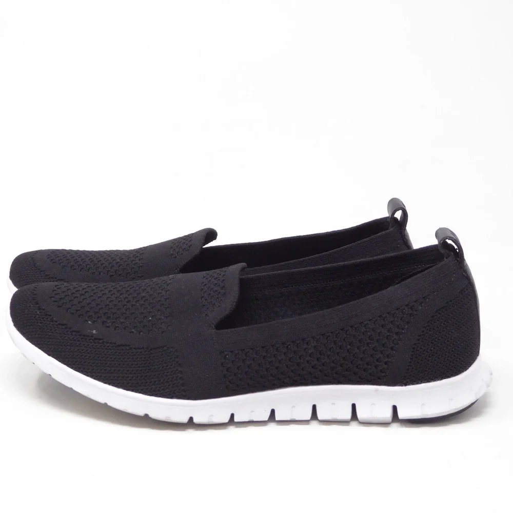 Cole Haan Womens Zerogrand Stitchlite Slip-On Loafers Shoes Black Knit W20352 8B